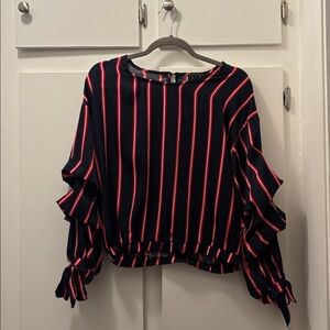 Striped Black and Red Blouse